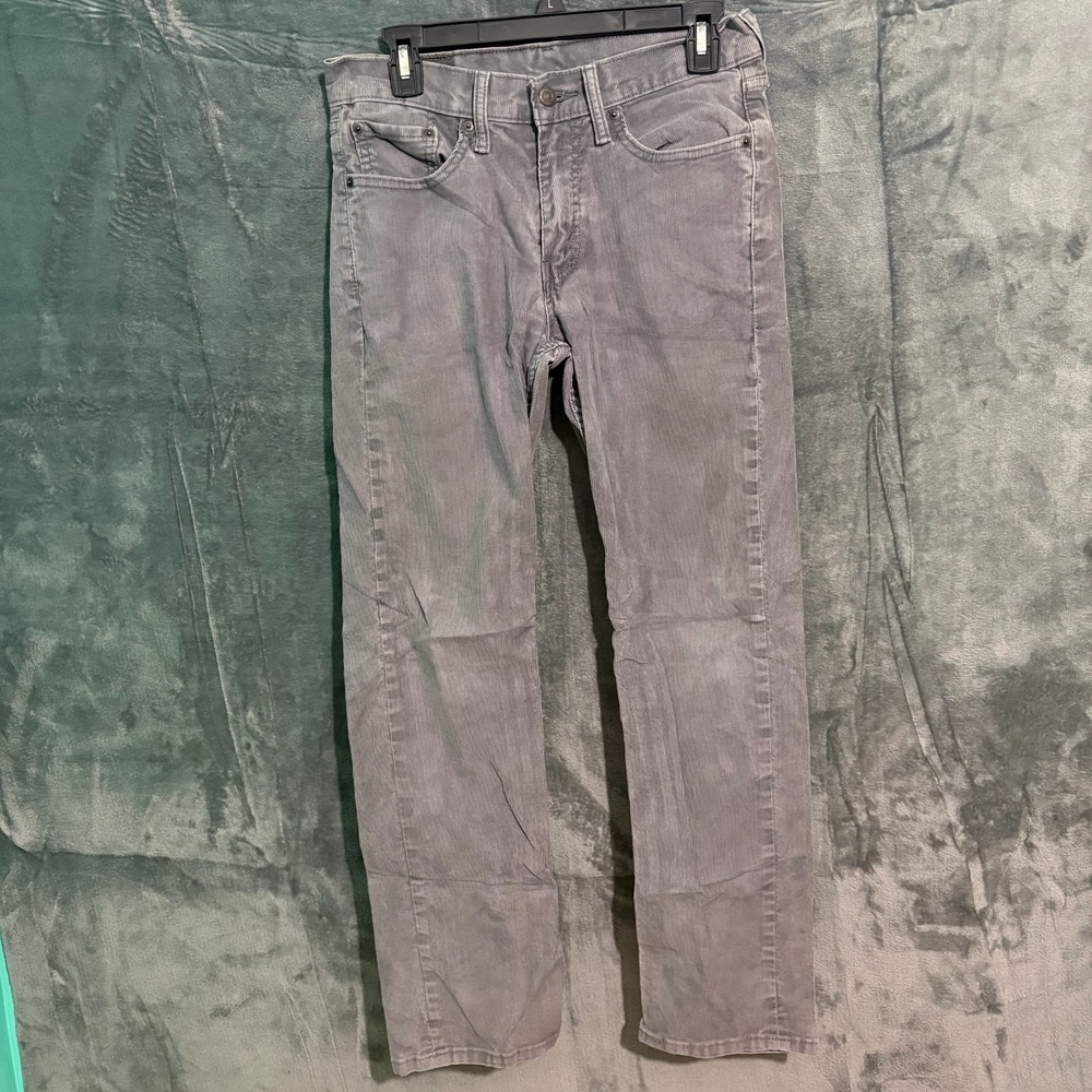 Levis 514 Corduroy Pants Mens 29 X 30 Gray Straight Fit Y2K